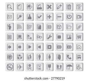 Squarish gray color icon designs