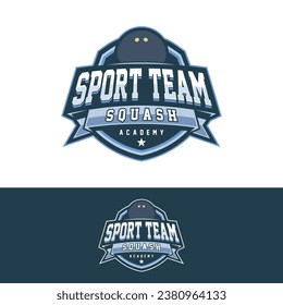 Squash Badge Logo Design Templates. Sport Team Identity Vector Illustration.