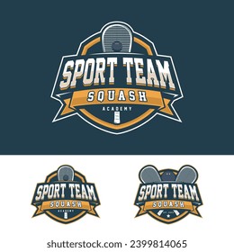 Squash Badge Logo Design Templates. Emblem collection Identity Vector Illustration.