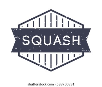 squash badge, vector logo, sport label, grunge stamp, vintage style