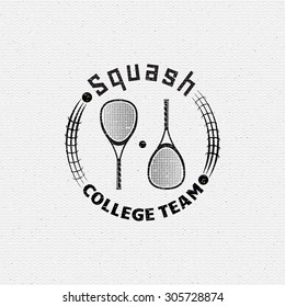 Squash badges logos and labels can be used for design, presentations, brochures, flyers, sports equipment, corporate identity, sales