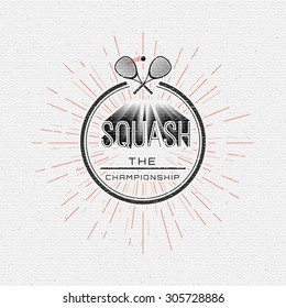 Squash badges logos and labels can be used for design, presentations, brochures, flyers, sports equipment, corporate identity, sales