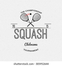 Squash badges logos and labels can be used for design, presentations, brochures, flyers, sports equipment, corporate identity, sales