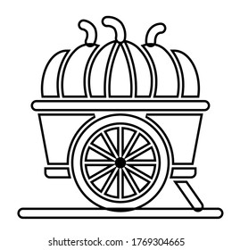 Squash cart icon, outline vector sign, linear style pictogram isolated on white. Symbol, logo illustration. Editable stroke. Eps10 vector illustration.