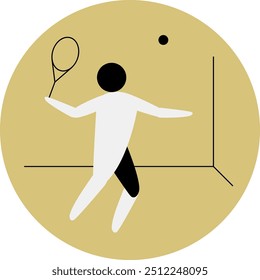 Squash competition icon. Colorful sport sign. 