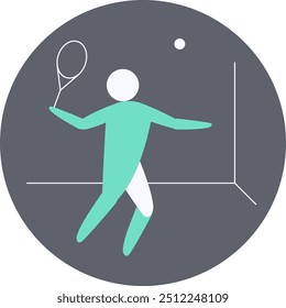 Squash competition icon. Colorful sport sign. 