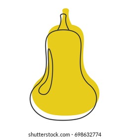 Squash doodle icon vector illustration for design and web isolated on white background. Squash vector object for labels, logos and advertising
