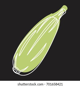 Squash doodle icon vector illustration for design and web isolated on black background. Squash vector object for labels logos and advertising