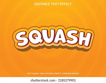 squash editable text effect font template with abstract background style use for business logo