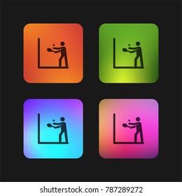 Squash four color gradient app icon design