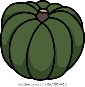 Ilustración de la fruta de la calabaza aislada en blanco