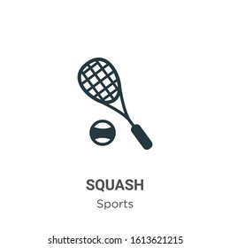 Squash glyph icon vector on white background. Flat vector squash icon symbol sign from modern sports collection for mobile concept and web apps design.