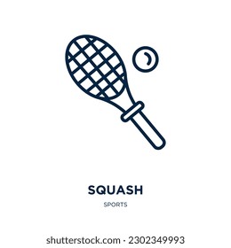 squash icon from sports collection. Thin linear squash, onion, pepper outline icon isolated on white background. Line vector squash sign, symbol for web and mobile