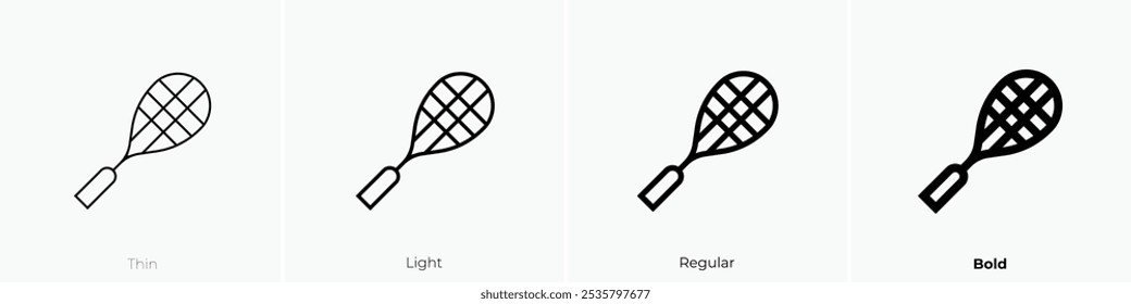 squash icon. Thin, Light Regular And Bold style design isolated on white background