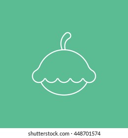 Squash Line Icon On Green Background