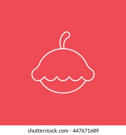 Squash Line Icon On Red Background
