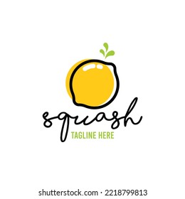 Squash Logo Design Concept for Business and Branding. Fresh Juice Drink Logo Template Vector. Lemon Logo Template