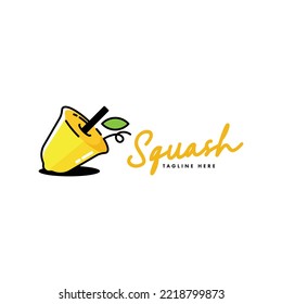 Squash Logo Design Concept for Business and Branding. Fresh Juice Drink Logo Template Vector. Lemon Logo Template