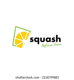 Squash Logo Design Concept for Business and Branding. Fresh Juice Drink Logo Template Vector. Lemon Logo Template