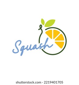 Squash Logo Design Concept for Business and Branding. Fresh Juice Drink Logo Template Vector. Lemon Logo Template