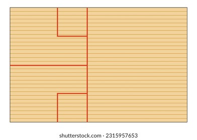 Squash pitch isolated top view illustration