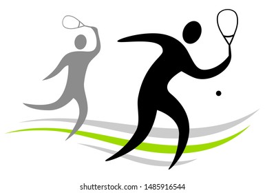 squash player abstract vector illustration