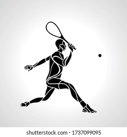 Squash player creative abstract silhouette vector eps10