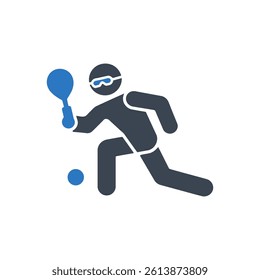 Squash Player Icon On White Background