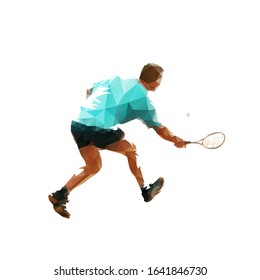 Squash player, isolated vector silhouette. Ink drawing athlete with racket