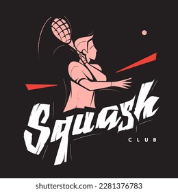 Squash Player Logo Template Design