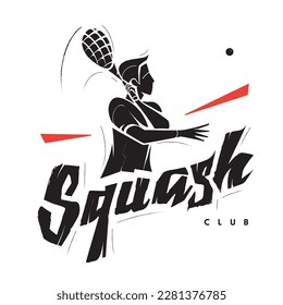 Diseño de la plantilla de logotipo del jugador de squash