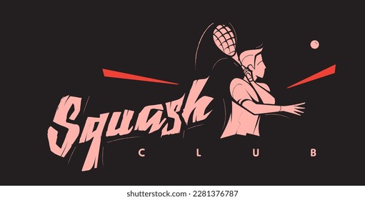 Squash Player Logo Template Design