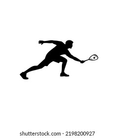 squash player vector logo illustration