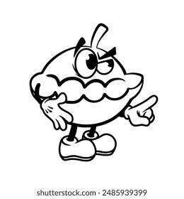 Squash Pointing At Somethig Cartoon Character Design For Coloring Page