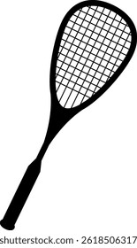 Squash racket. Black silhouette of squash vector isolated