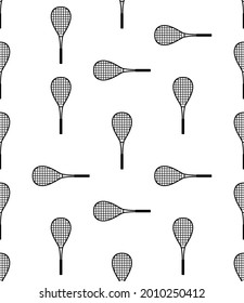 Squash-Racket-Symbol Nahtloses Muster, Sportsymbol, Vektorgrafik-Illustration