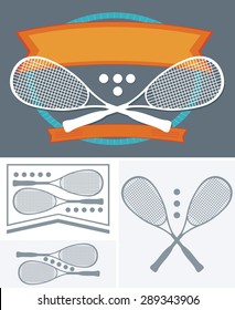 Squash Rackets and ball vector set