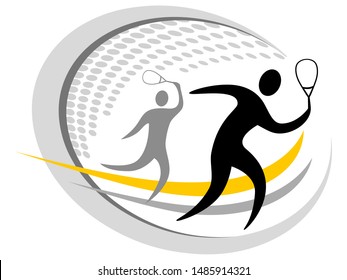 squash sport abstract vector illustration