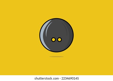 Squash Sport Ball vector illustration. Sport object icon concept. Squash ball with sunburst print with shadow on yellow background vector design.