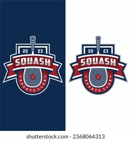 Squash sport logo design vector illustration