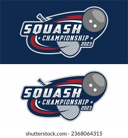 Squash sport logo design vector illustration