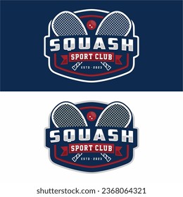 Squash sport logo design vector illustration