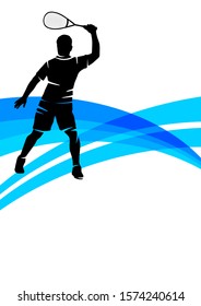 squash sport poster vector illustration