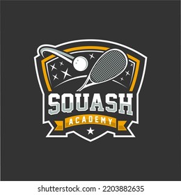 Squash sports emblem Logo Template Design