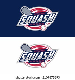 Squash tournament logo in modern minimalist style