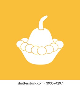 Squash Vegetable Icon on a yellow background. Vector illustration