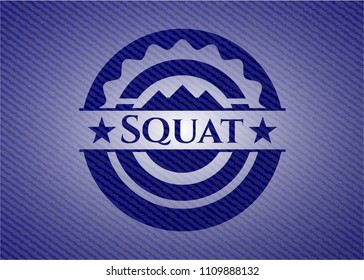  Squat badge with jean texture