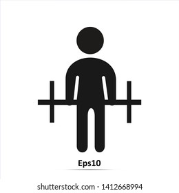 Squat with barbell. Process of squat with heavy barbell. Weightlifting, bodybuilding.