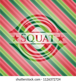 Squat christmas badge background.