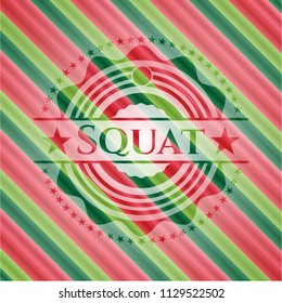 Squat christmas emblem.